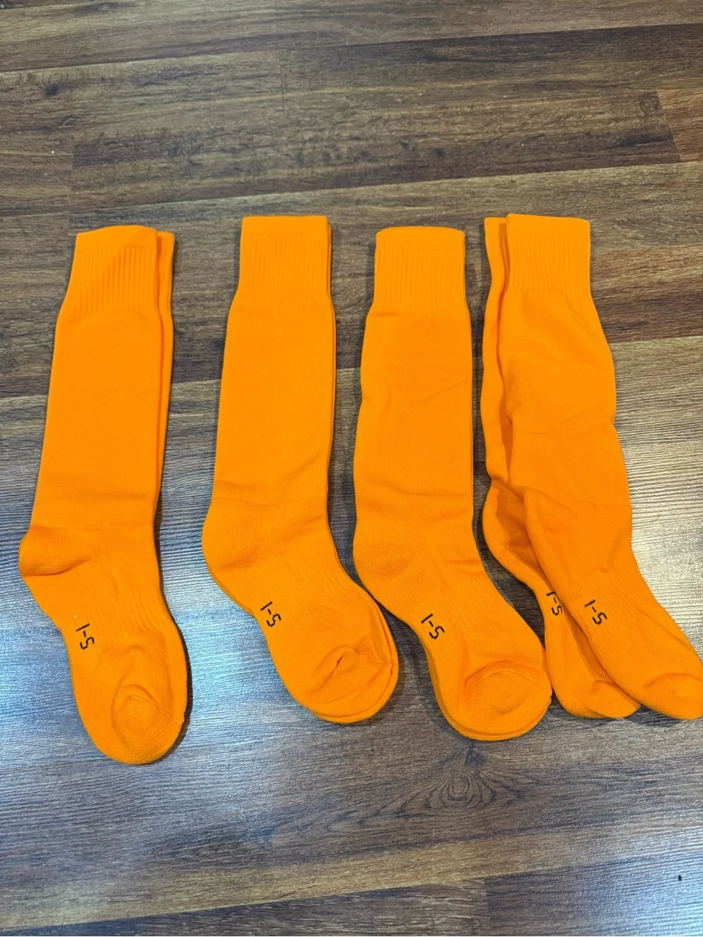 Kids Soccer Sport Performance Crew Socks in Bright Orange - Pack of 4